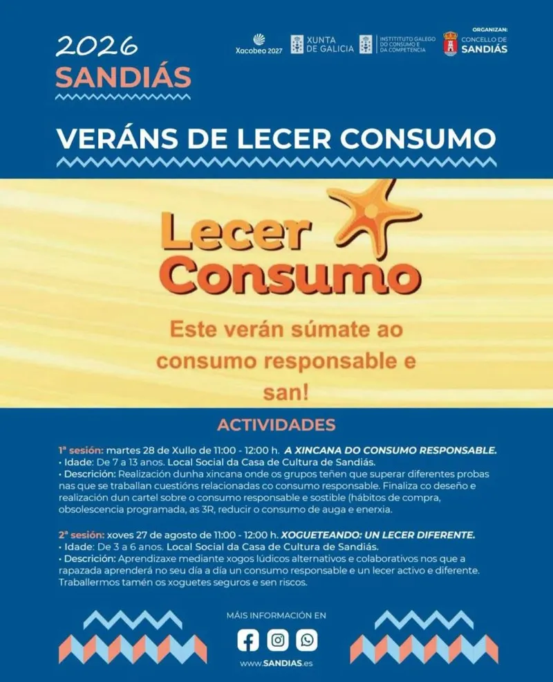 Sandiás celebra actividades de ocio y consumo responsable para niños este verano