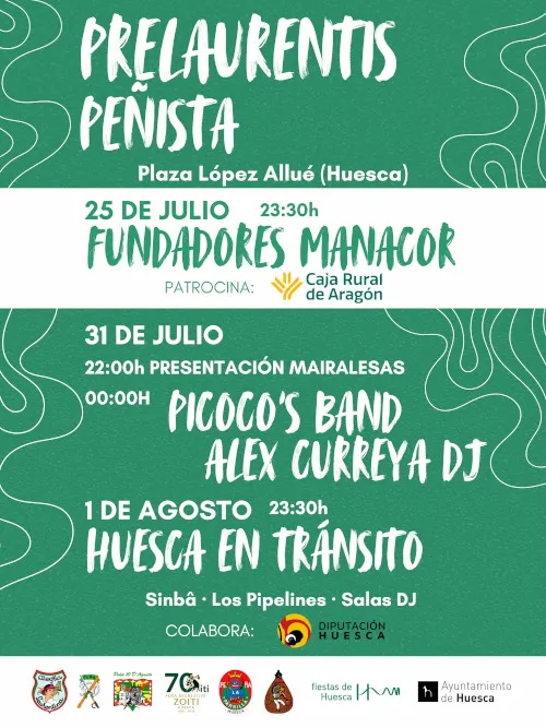 Huesca celebra el Prelaurentis Peñista con música y actos previos a San Lorenzo