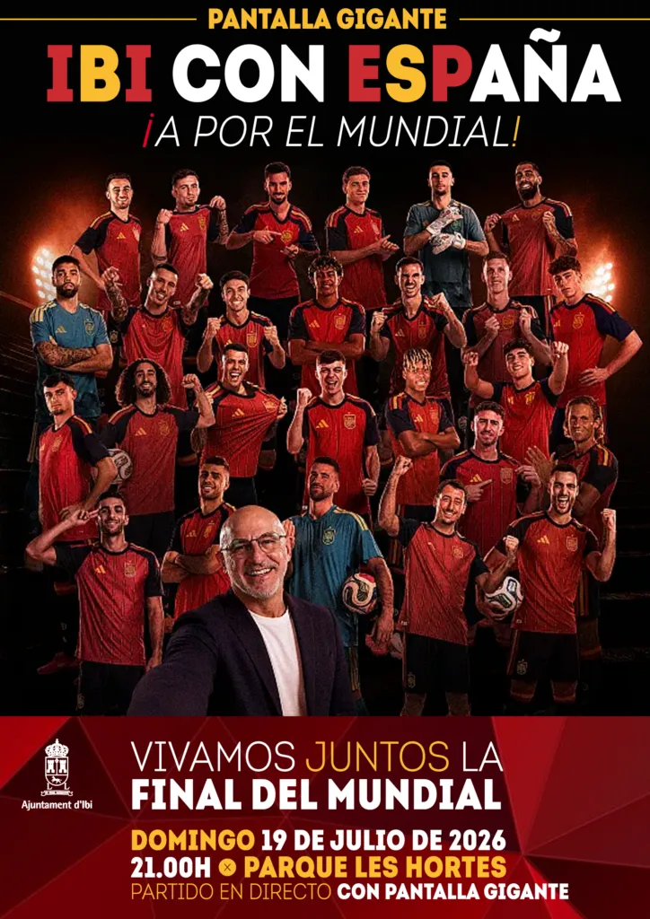 Ibi instala pantalla gigante para la final del Mundial de Fútbol