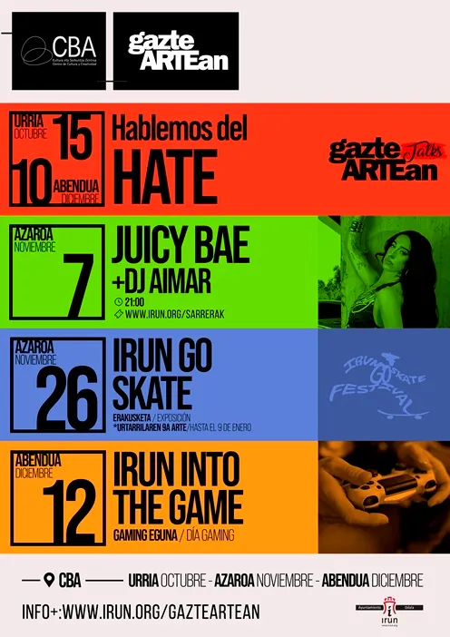 Irun programa un otoño de cultura urbana para jóvenes con conciertos, exposiciones y gaming