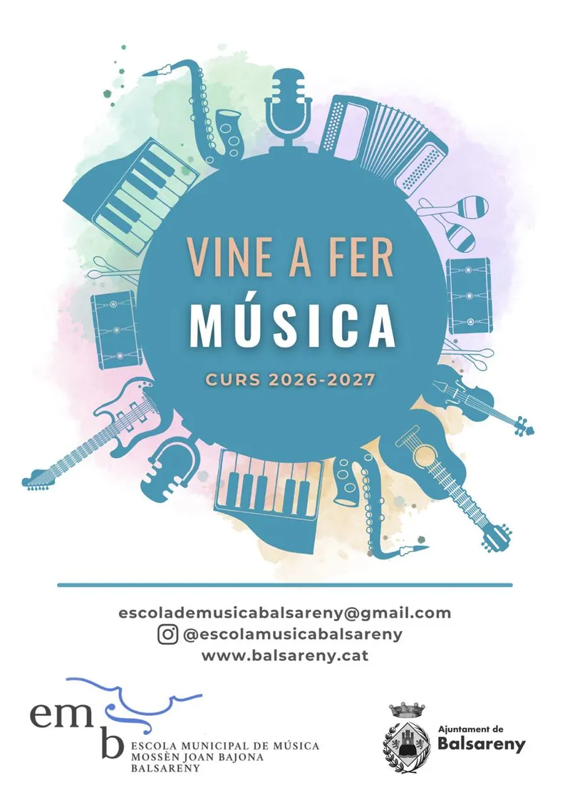 Balsareny abre inscripciones para la Escuela de Música y Teatro en junio