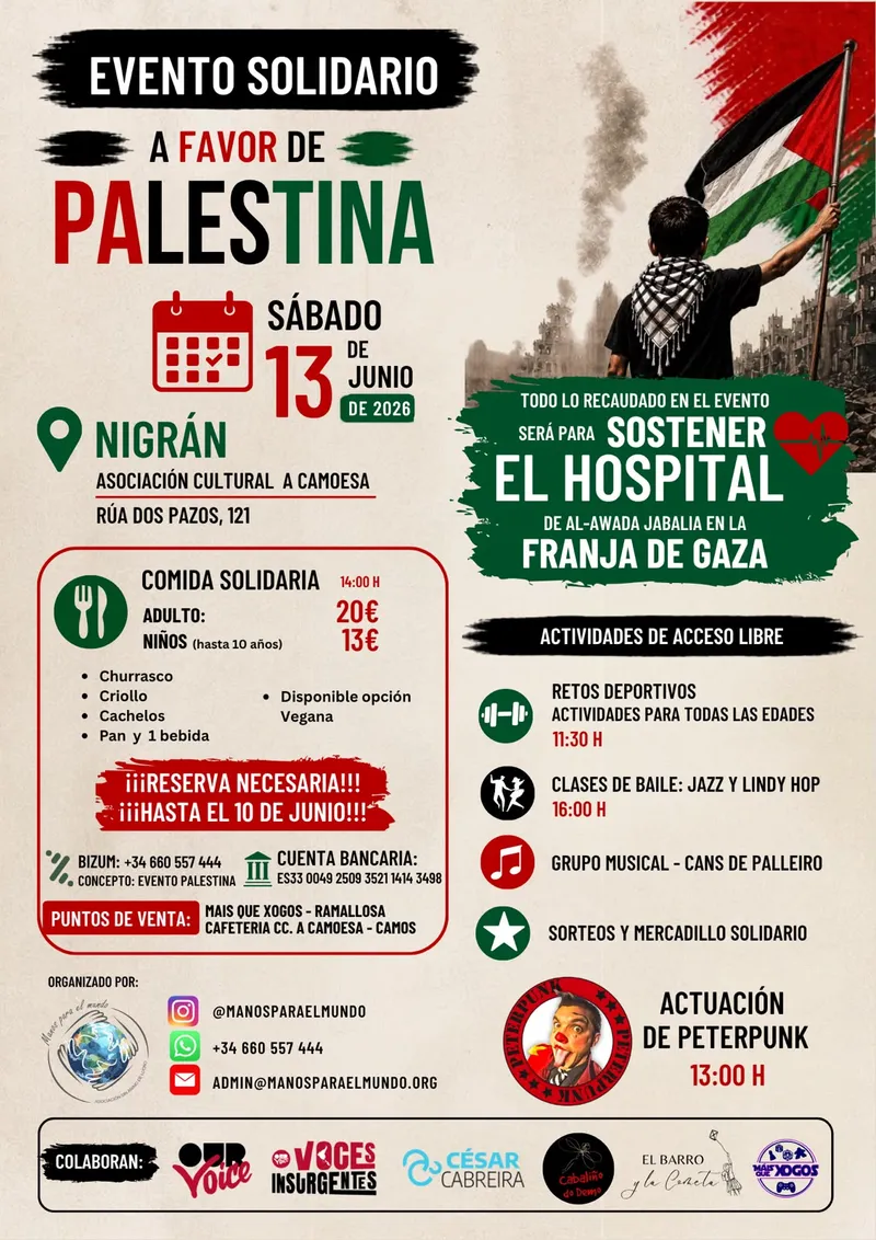 Nigrán organiza un evento solidario a favor de Palestina