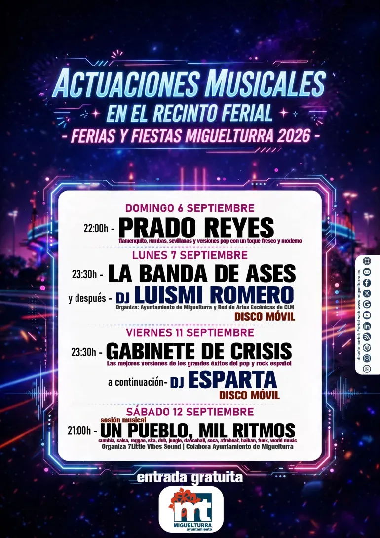 Miguelturra celebra sus fiestas con el concierto gratuito de "La Banda de Ases"