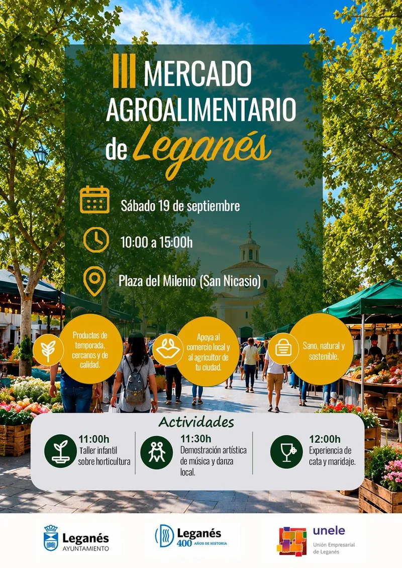 Leganés celebra su III Mercado Agroalimentario con 15 productores locales