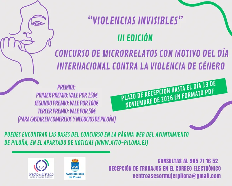 Piloña lanza el III Concurso de Microrrelatos contra la Violencia de Género