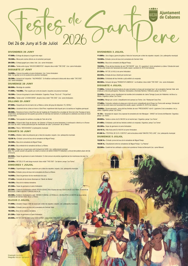 Cabanes celebra las Fiestas de Sant Pere con tradición marinera y un cartel taurino de primer nivel