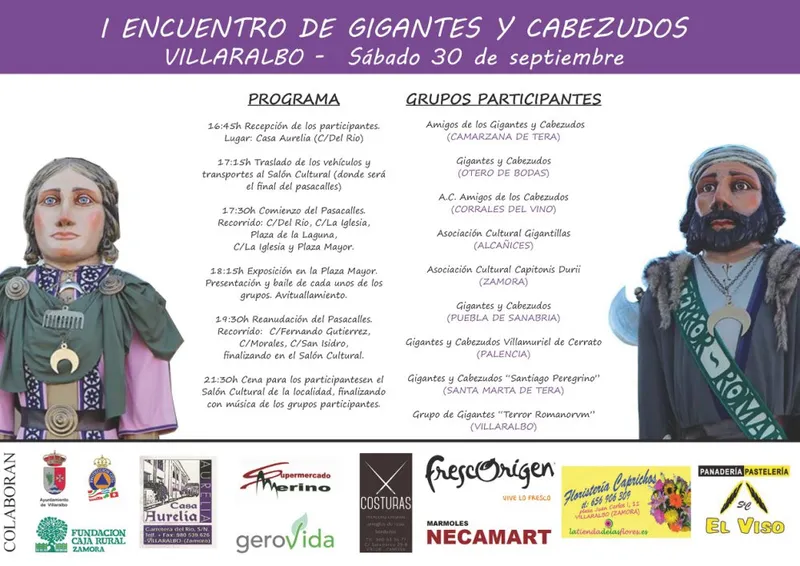 Villaralbo celebra su I Encuentro de Gigantes y Cabezudos este sábado