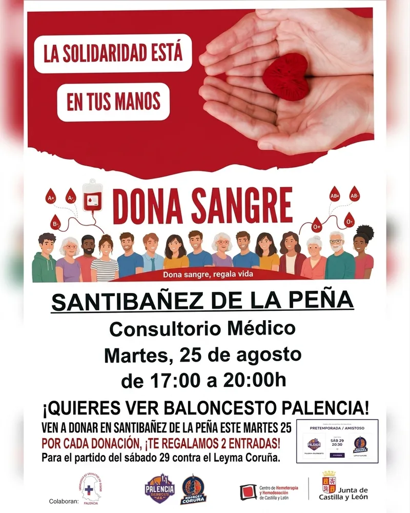 Santibáñez de la Peña anima a donar sangre con un guiño al baloncesto