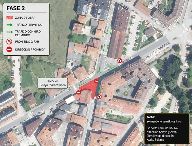 Obras de saneamiento cortarán el tráfico en Sarón (Santa María de Cayón) a partir del 18 de mayo
