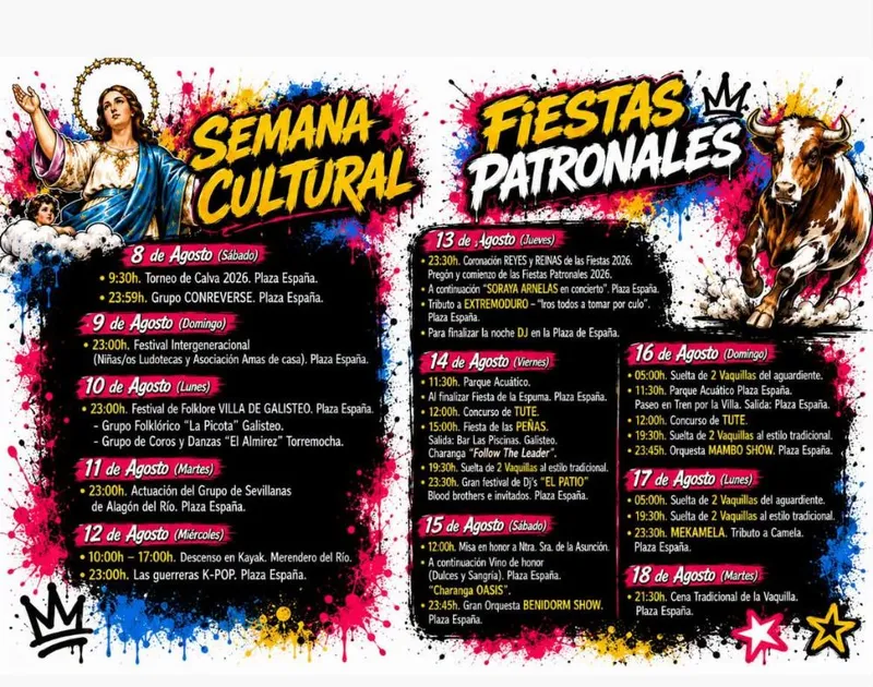 Galisteo anuncia sus fiestas patronales en honor a Nuestra Señora de la Asunción 2026