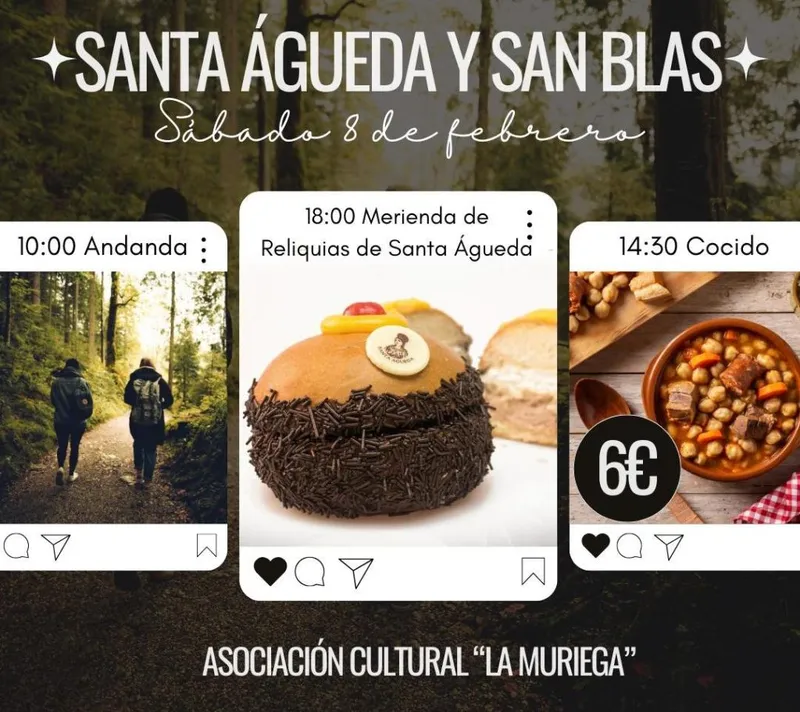La Muriega celebra Santa Águeda y San Blas con caminata, cocido y degustación