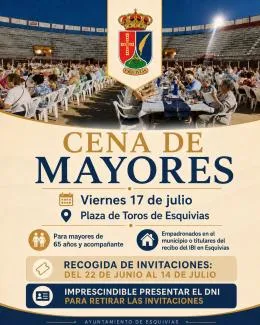 Esquivias celebra su tradicional Cena de Mayores el 17 de julio