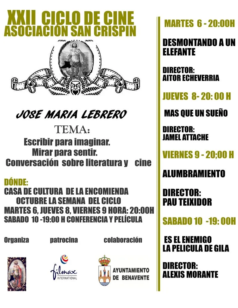 Benavente celebra el XXII Ciclo de Cine con entrada gratuita en octubre