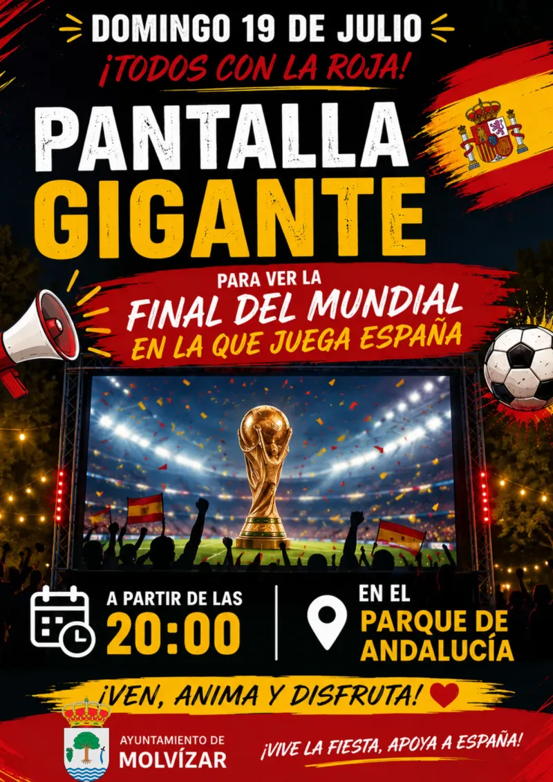 Molvízar instala pantalla gigante para la final del Mundial de fútbol