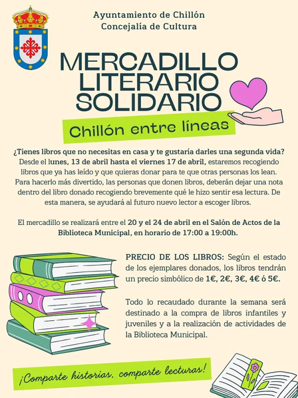 Chillón celebra el Día del Libro con un mercadillo literario solidario