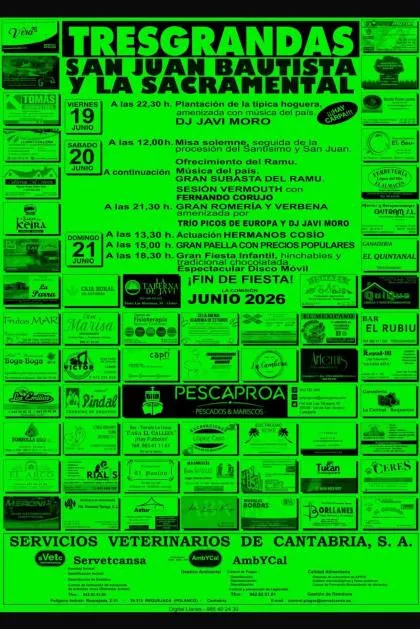 Tresgrandas celebra las fiestas de San Juan Bautista y la Sacramental del 19 al 21 de junio