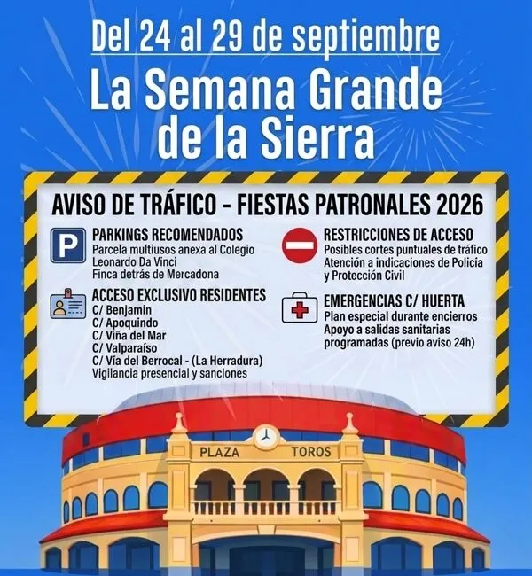 Moralzarzal: Restricciones de tráfico y parkings para las Fiestas Patronales 2026