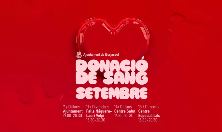 Burjassot organiza cuatro jornadas de donación de sangre en septiembre