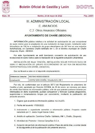 Chañe tramita autorizaciones para usos excepcionales en suelo rústico