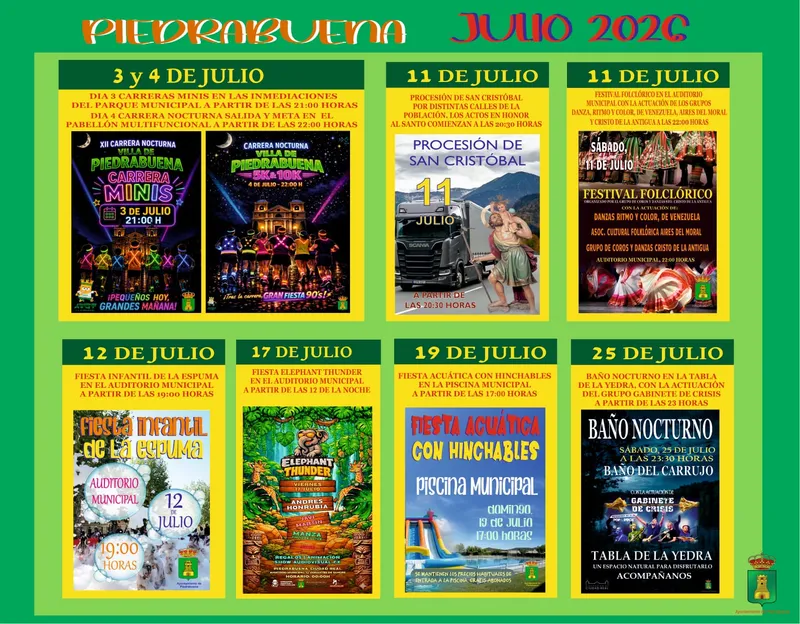 Piedrabuena presenta su agenda de verano con festivales, deportes y actividades para todos