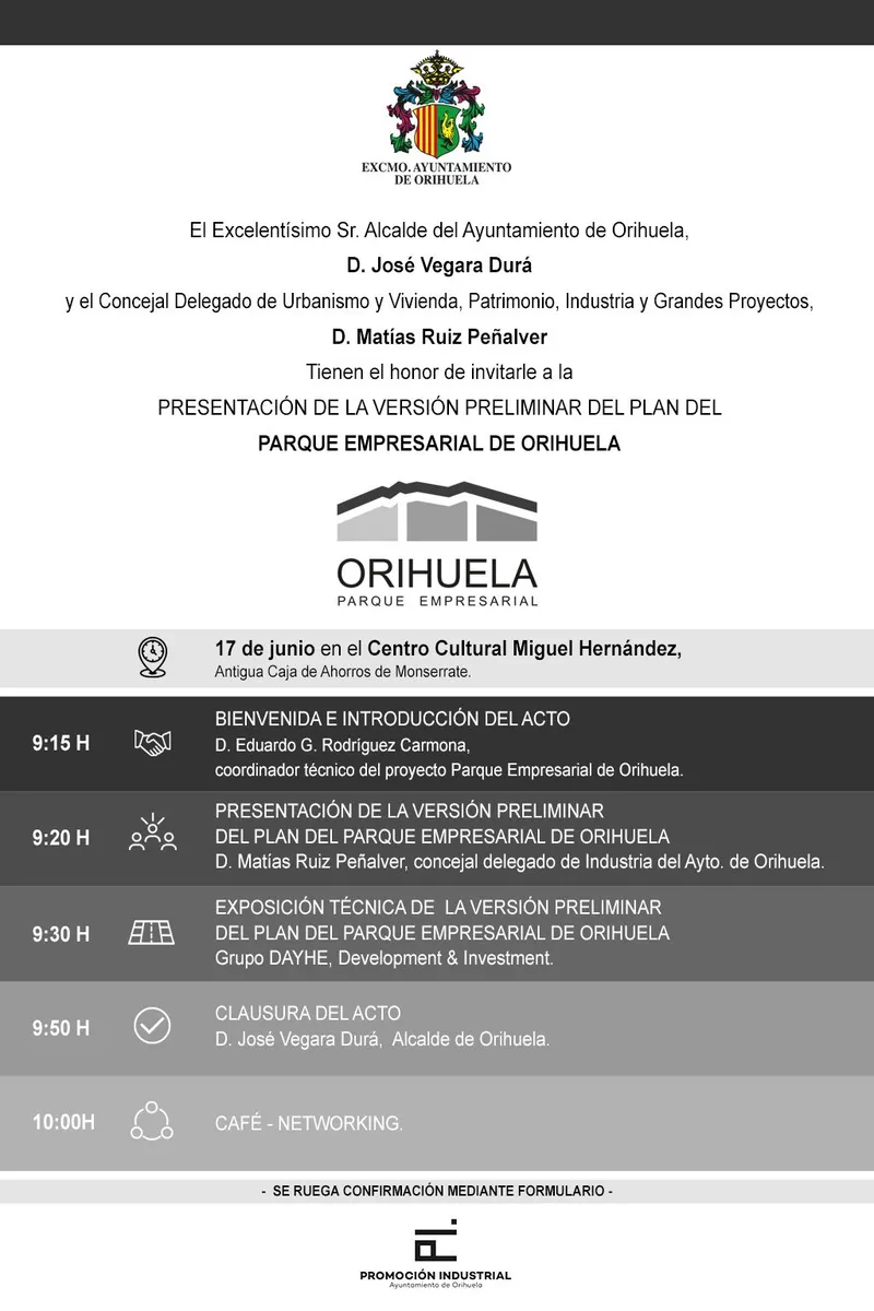 Orihuela presenta los avances del futuro Parque Empresarial