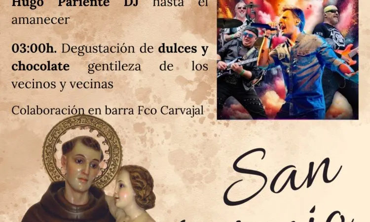 Casariche celebra la Velá de San Antonio el 13 de junio con música y dulces
