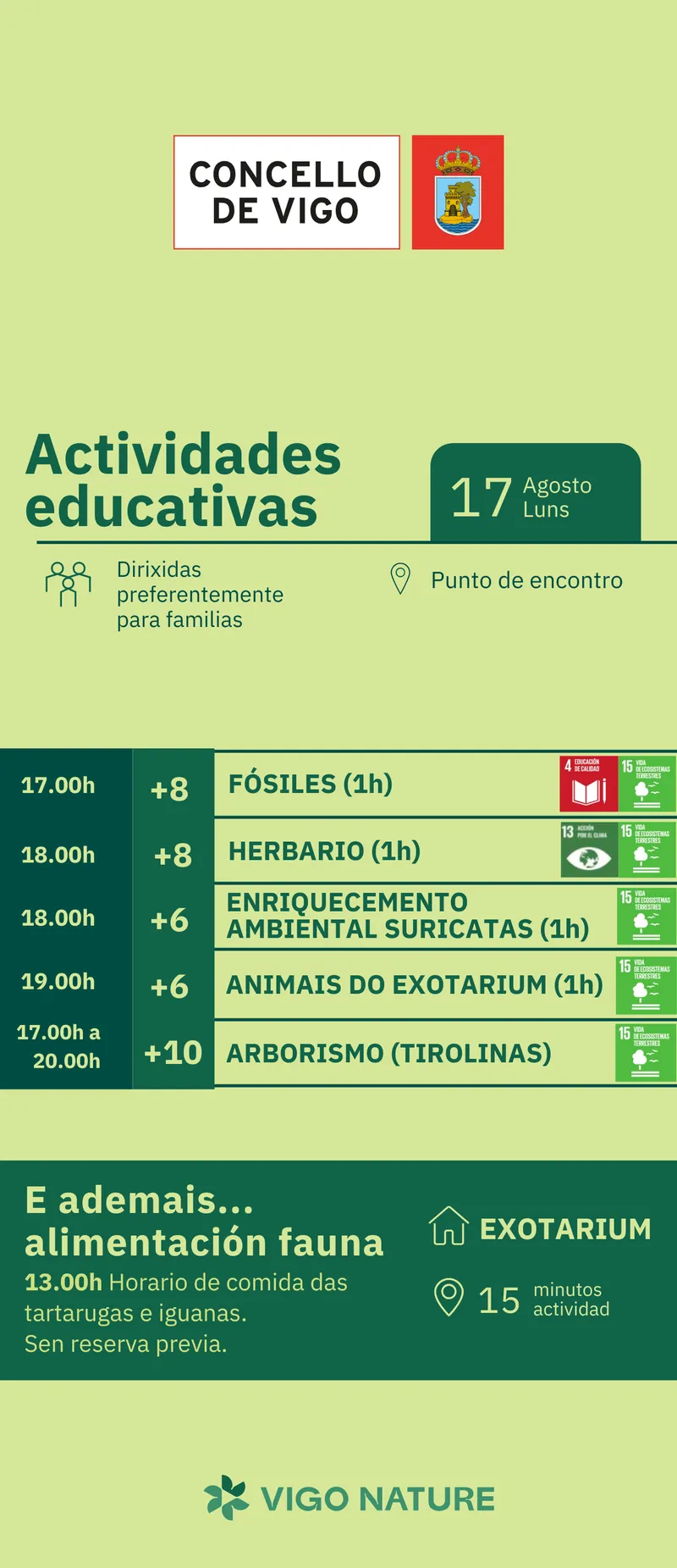 Vigo celebra el 17 de agosto actividades de naturaleza para todos los públicos