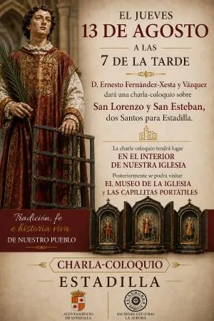 Estadilla celebra una charla sobre San Lorenzo y San Esteban y visita su museo
