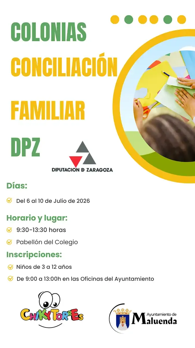 Maluenda amplía la conciliación familiar con colonias de verano para niños y jóvenes