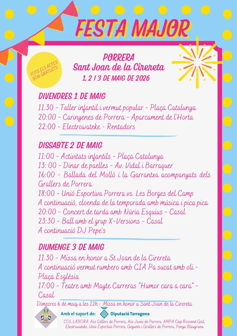 Porrera anuncia su programa de fiestas mayores para 2026