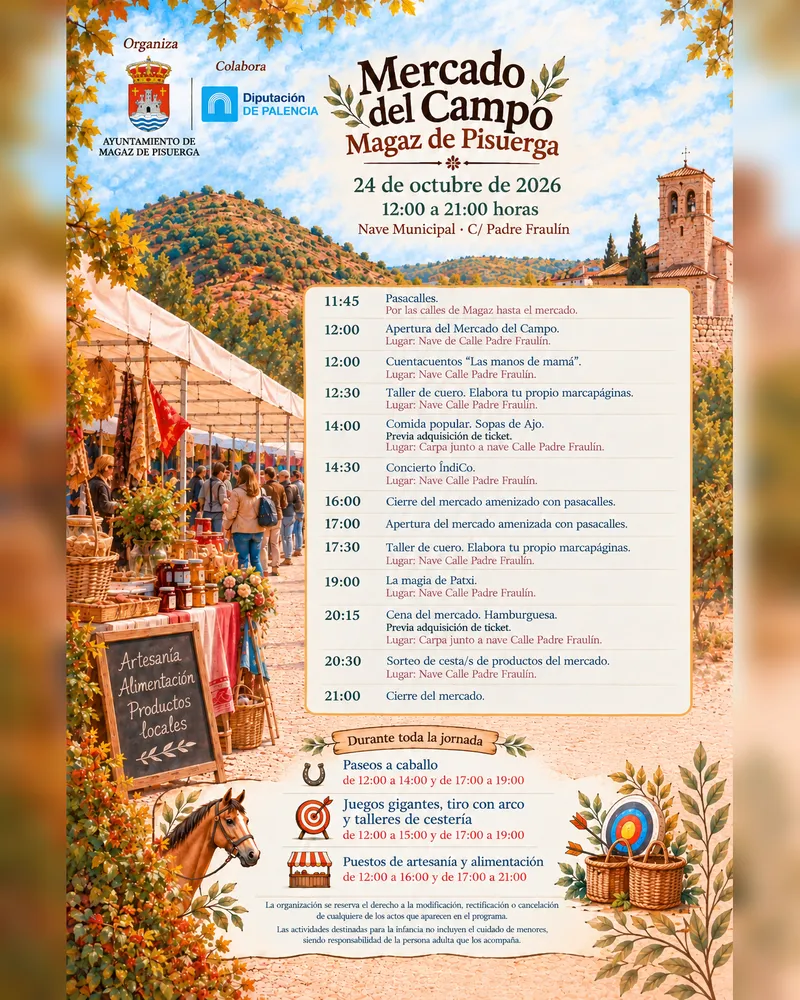 Magaz de Pisuerga celebra el Mercado del Campo con artesanía, gastronomía y actividades para todos