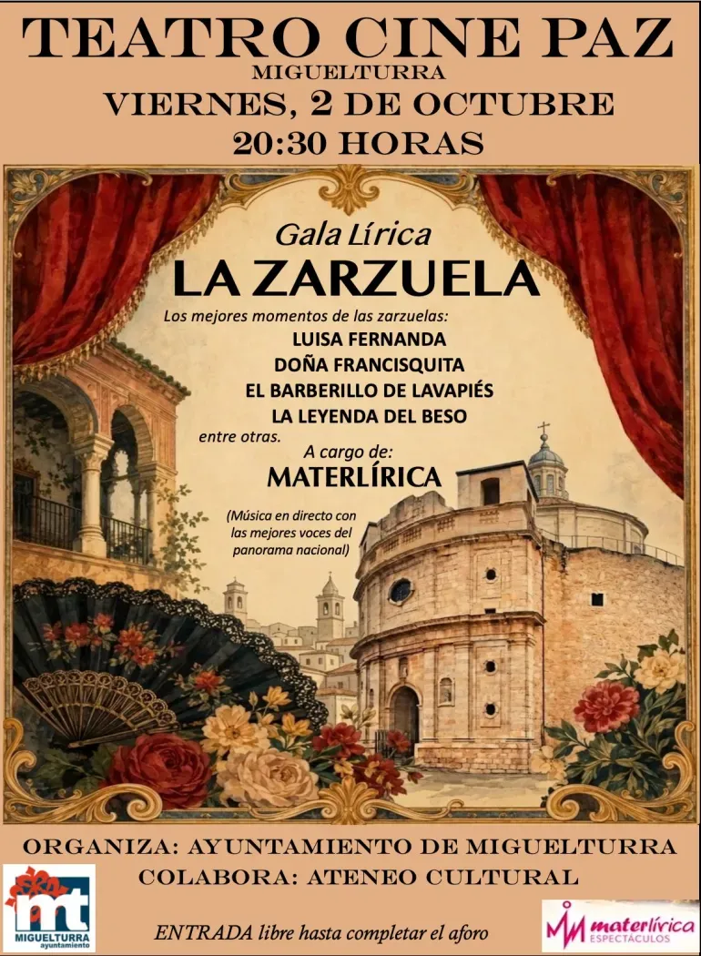 Miguelturra celebra la Gala Lírica "La Zarzuela" con entrada gratuita