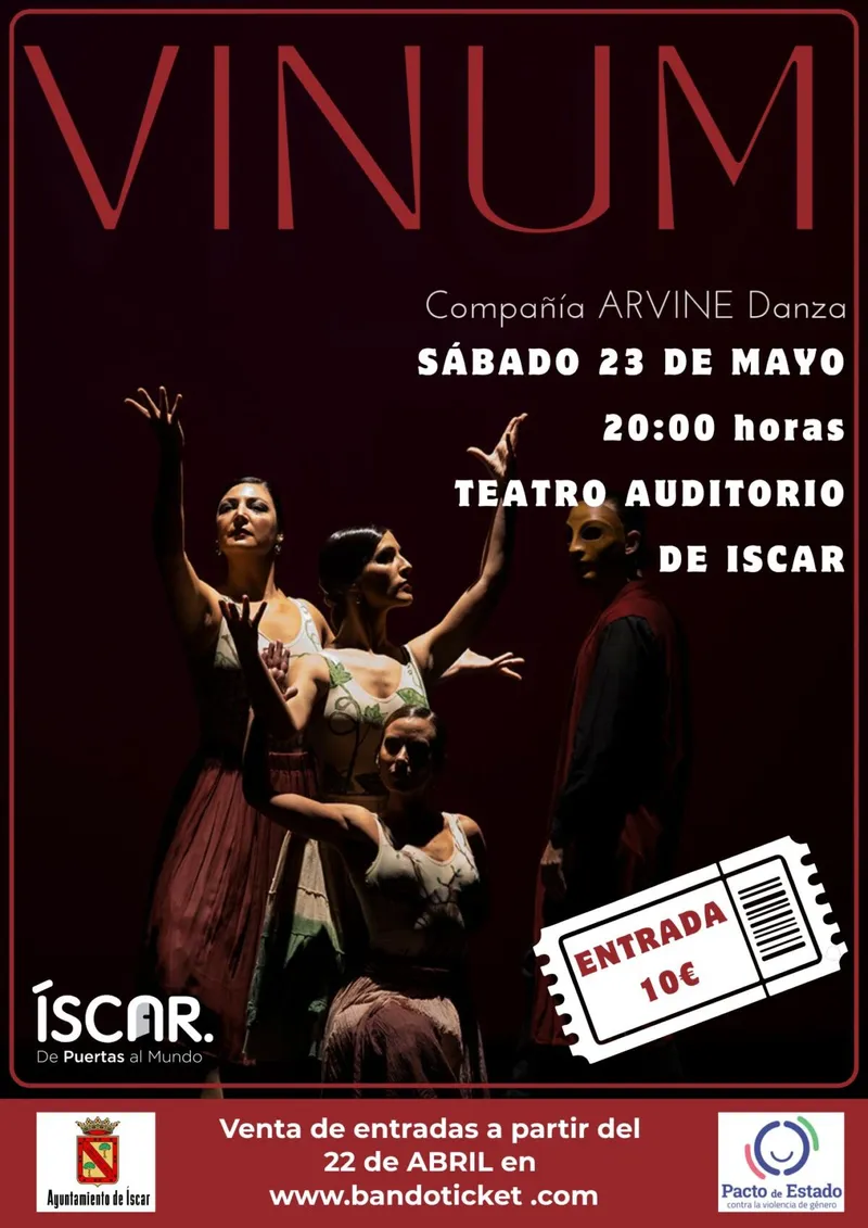 La compañía 'Arvine Danza' presenta 'VINUM' en el Teatro-Auditorio de Íscar