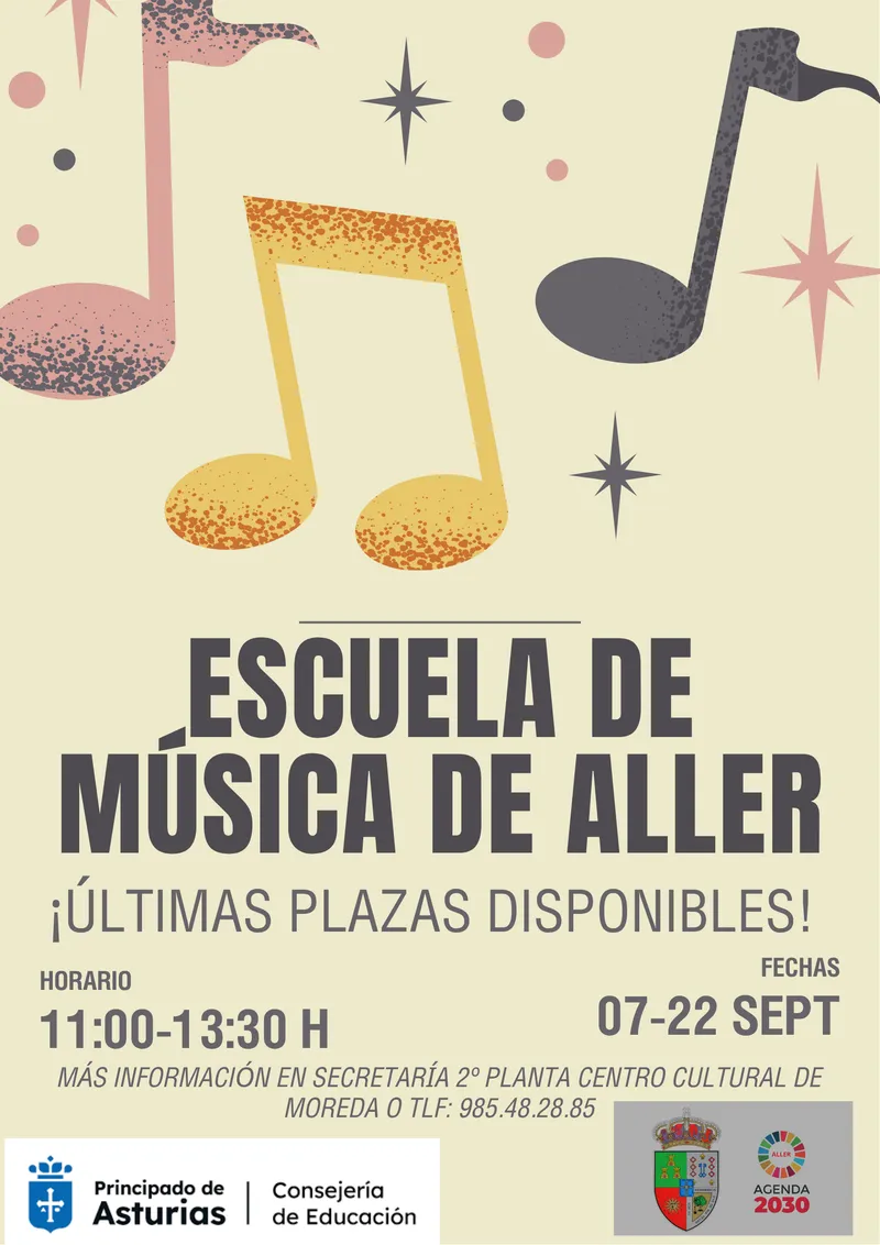 Últimas plazas disponibles en la Escuela de Música de Aller