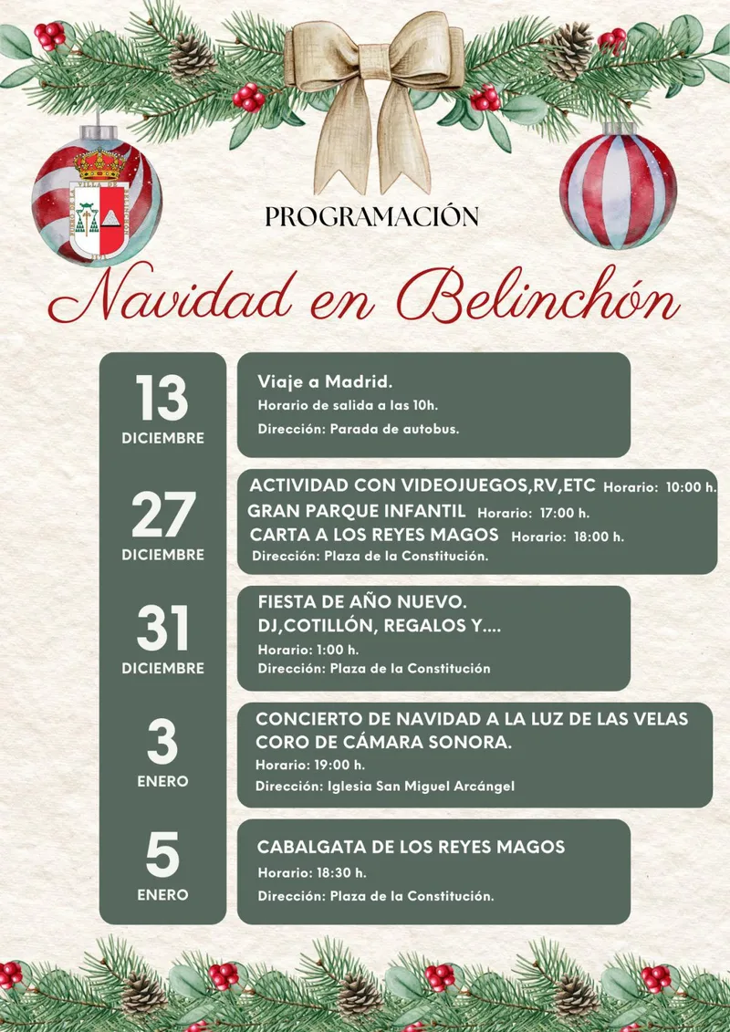 Belinchón se viste de Navidad con una variada programación de actividades