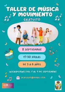 Caspe impulsa la música con talleres gratuitos para niños y jóvenes en septiembre