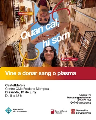 Castelldefels organiza una jornada de donación de sangre y plasma este sábado