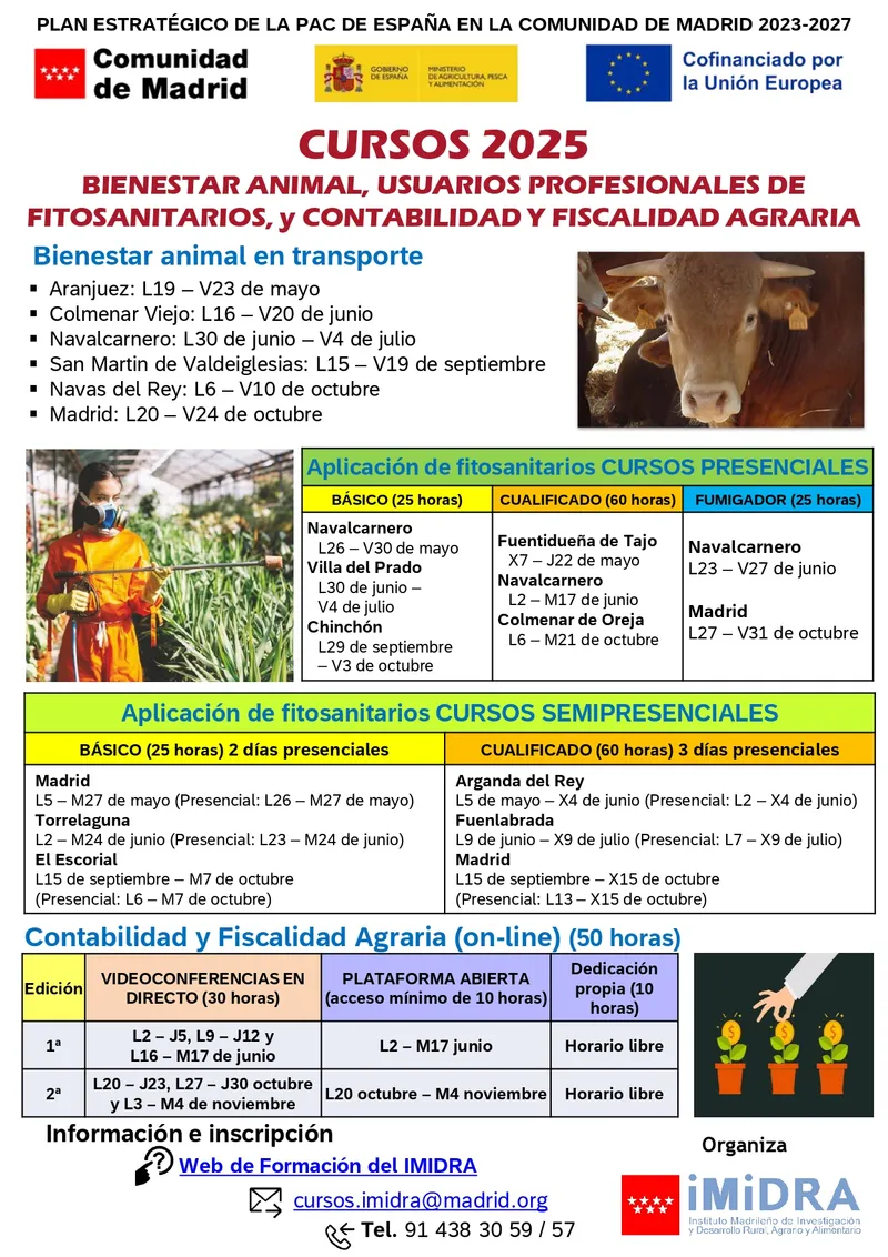 IMIDRA abre inscripciones para formación gratuita en el sector agrario y forestal