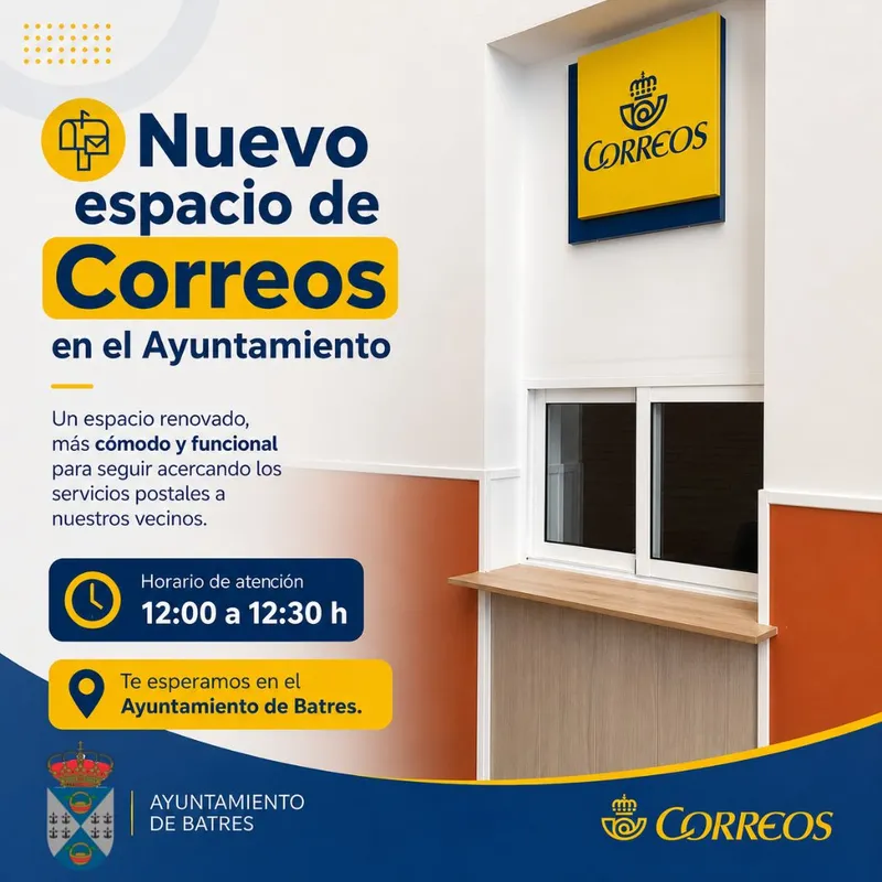 Correos amplía su servicio en el Ayuntamiento de Batres con nuevo espacio de atención
