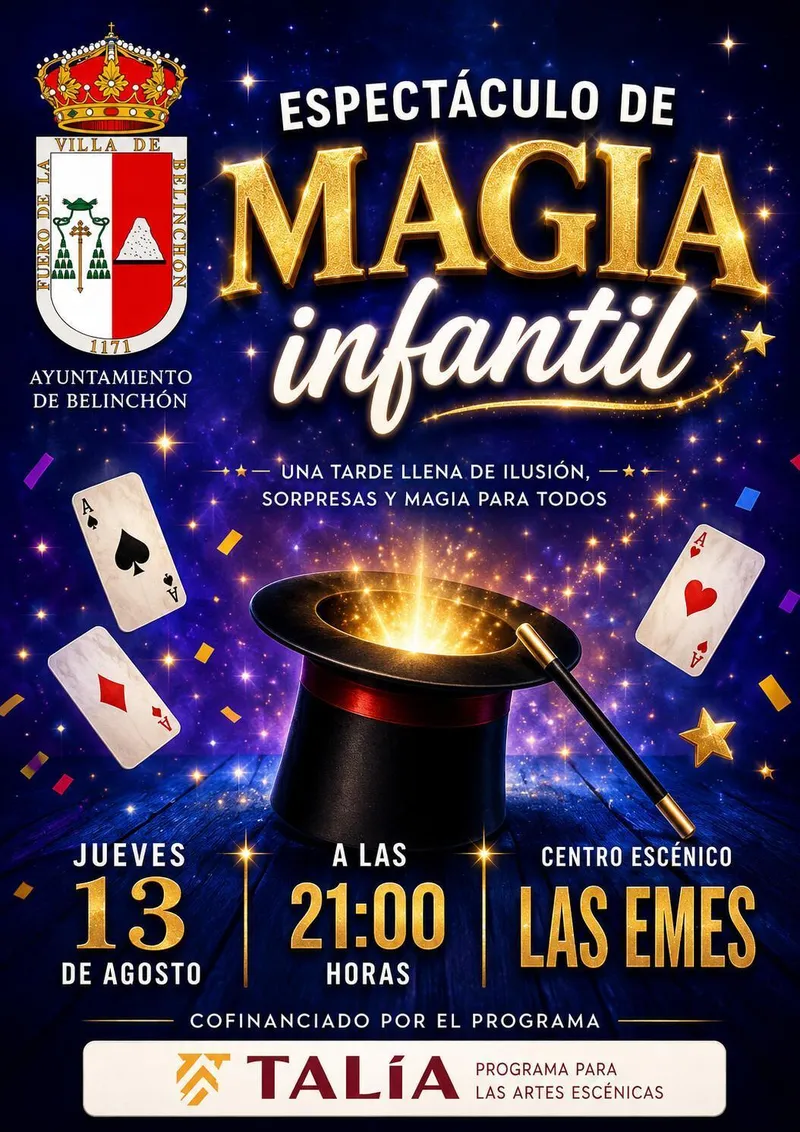 Belinchón celebra la Magia Infantil con Las Emes el 13 de agosto