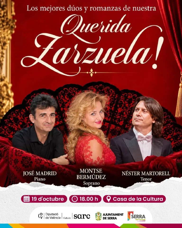 Concierto de zarzuela en Serra para celebrar la Semana Cultural de las Personas Mayores
