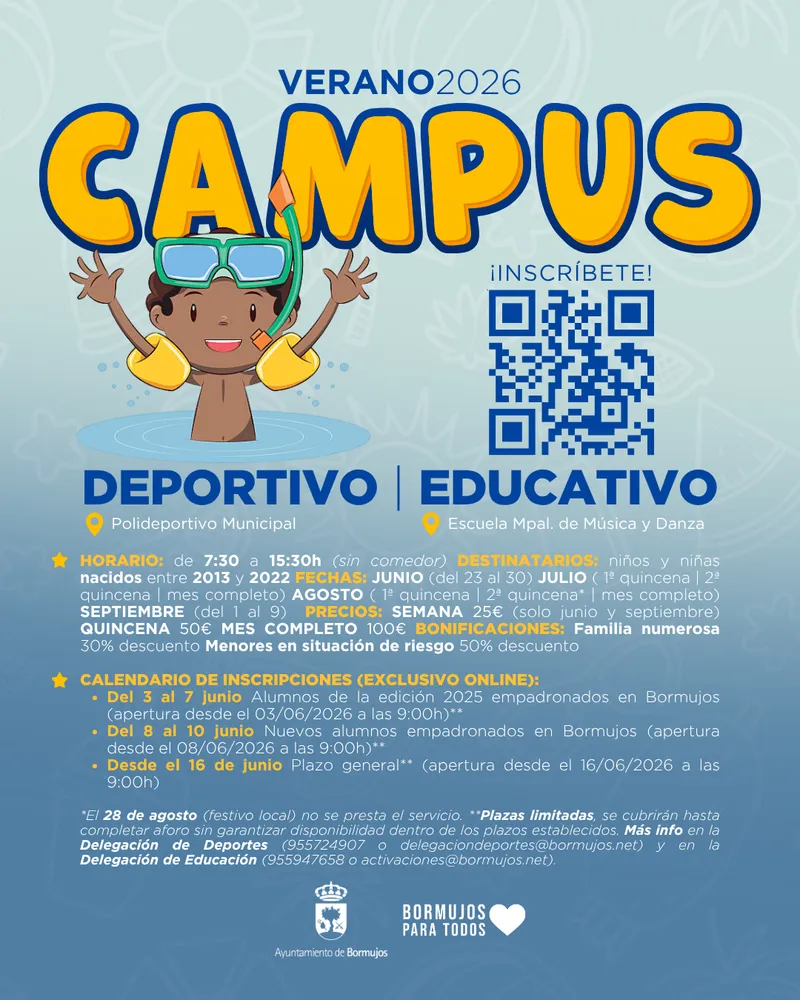 Bormujos lanza su campus de verano deportivo y educativo para conciliar familias