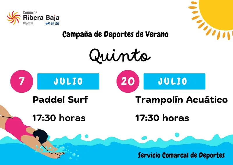 Quinto celebra actividades acuáticas en julio: Paddle Surf y Trampolín