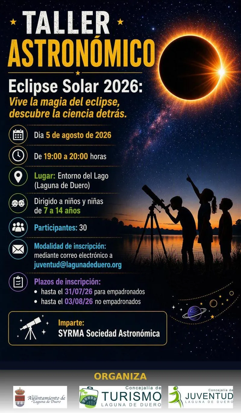Laguna de Duero organiza un taller infantil sobre el eclipse solar del 12 de agosto