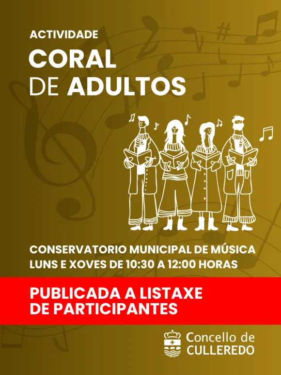 Culleredo abre inscripciones para su coral de adultos en el Conservatorio Municipal