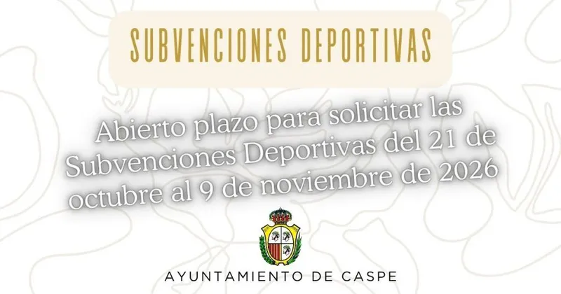 Caspe lanza una nueva convocatoria de subvenciones para el deporte local con 17.500 euros