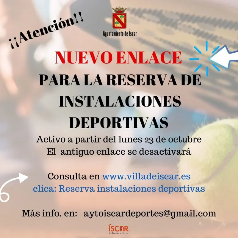 Íscar facilita la reserva de instalaciones deportivas a través de su web y app