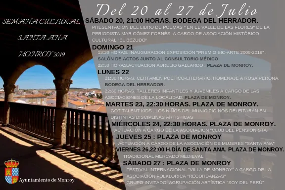 Monroy celebra su Semana Cultural en honor a Santa Ana