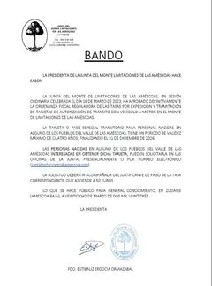 Aprobada la tasa para tarjetas de tránsito en el Monte de las Améscoas para nacidos en la zona