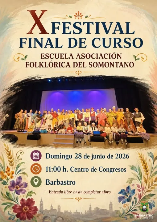 Barbastro celebra el fin de curso con un festival folclórico y conciertos